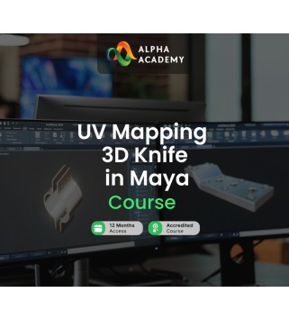 UV Mapping 3D Knife in Maya Alpha Academy Code Key GLOBAL